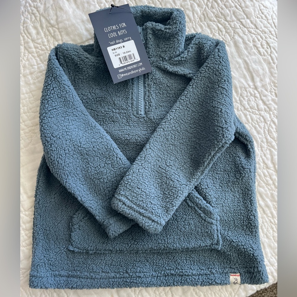 Me and Henry Sherpa blue pullover